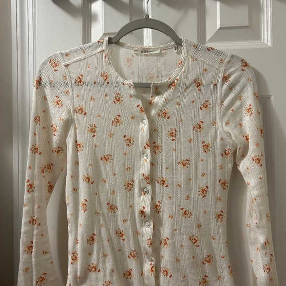 Doen Tops - DÔEN Amelie Top in French Marigold organic cotton pointelle